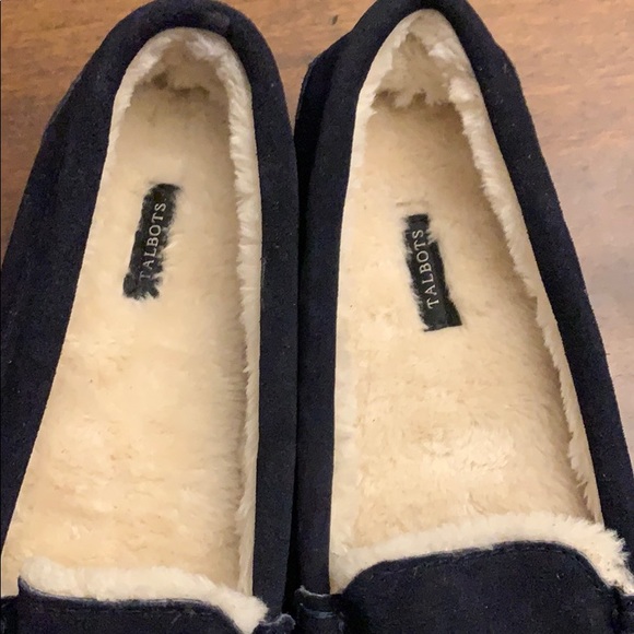 Talbots navy suede slippers, new, 11 - Picture 2 of 6